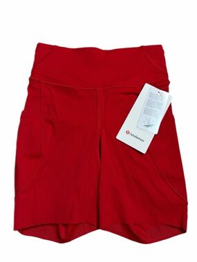 NWT Lululemon Fast and Free High-Rise Short 6" *Pockets (Oxford Red) Size 4